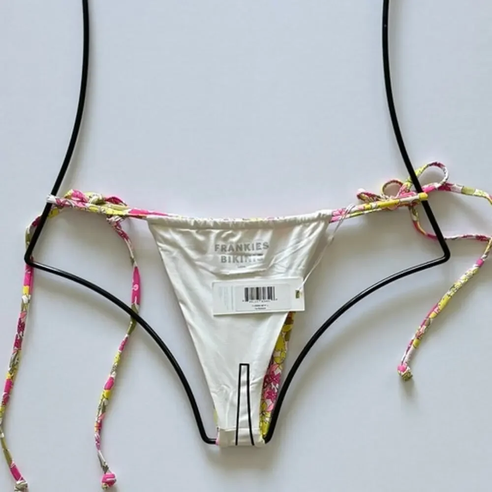Frankies Bikinis Tia Tie Side Skimpy Bottom - Mai Tai - L - NWT